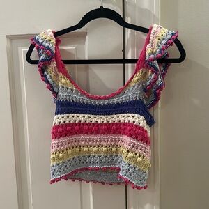 Zara knit cropped colorful top size S